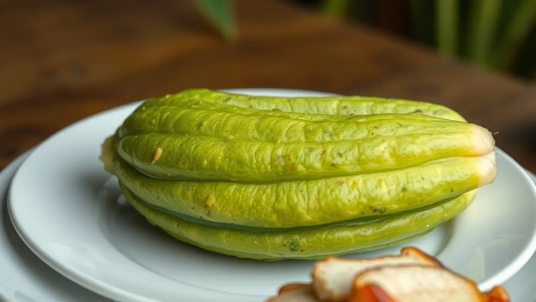 Calabacín asado con carne de pollo.