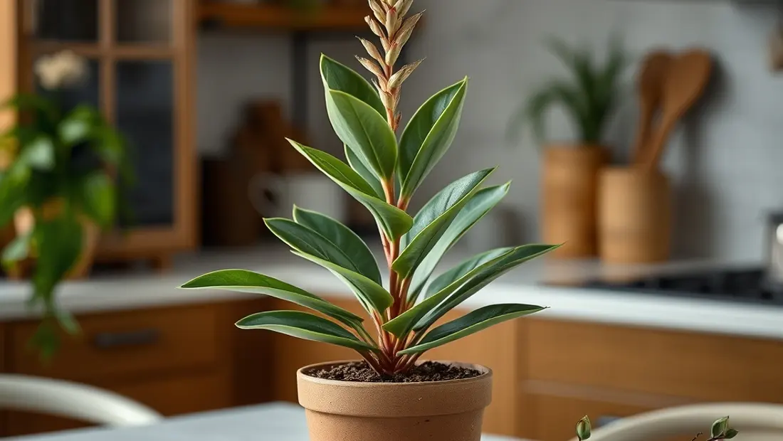 Planta de interior con flores y hojas