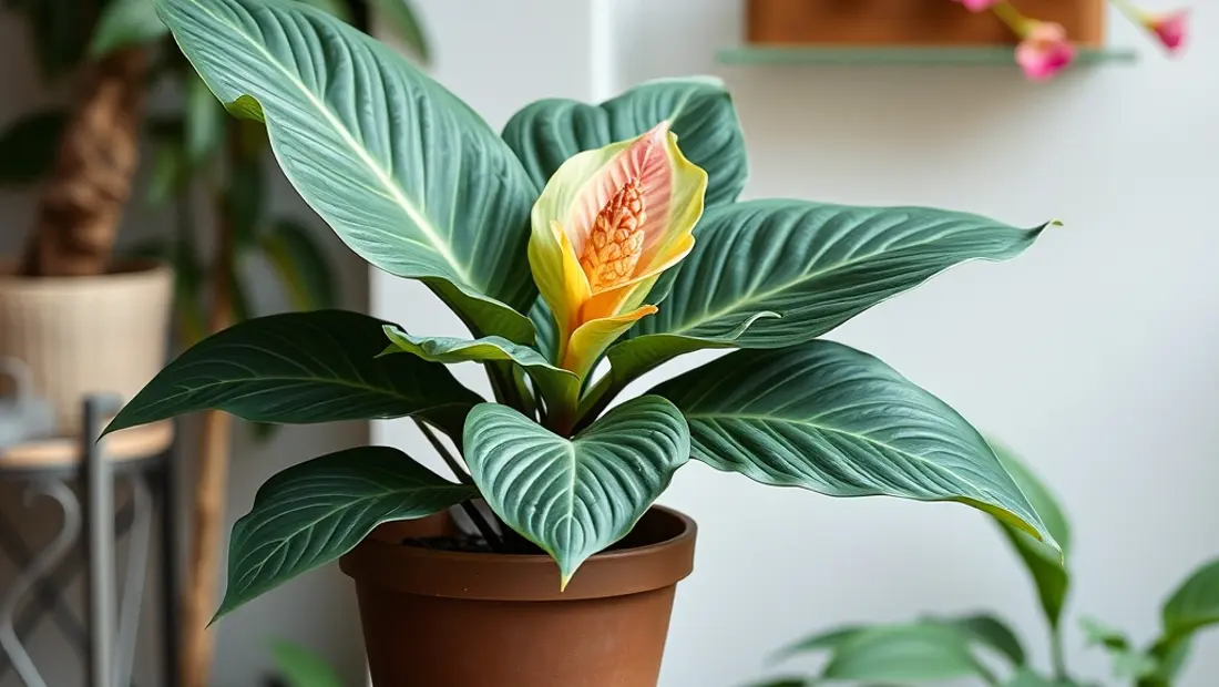 Plante Alocasia sanderiana en un jardín