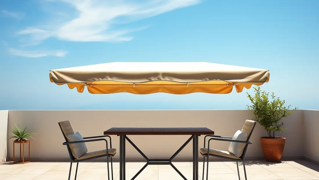 Un bastón extensible en un sol en terrasse.