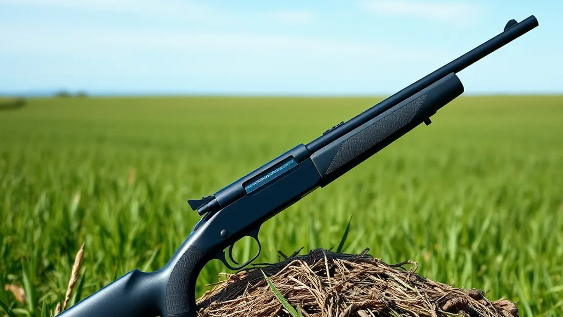Arma de caza en campo