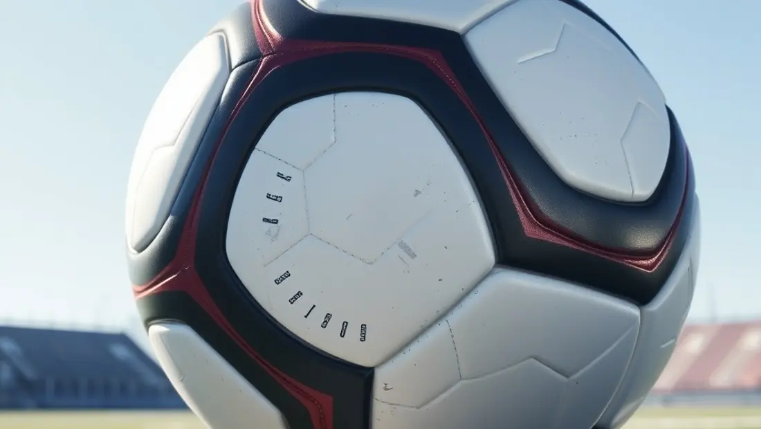 Un campo de fútbol con un balón