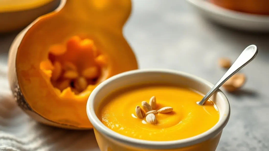 Crema de calabaza con semillas de chía para proteínas
