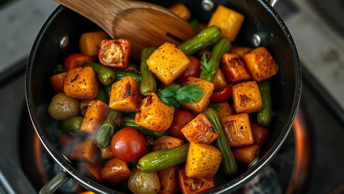 Amaranto cocido con verduras