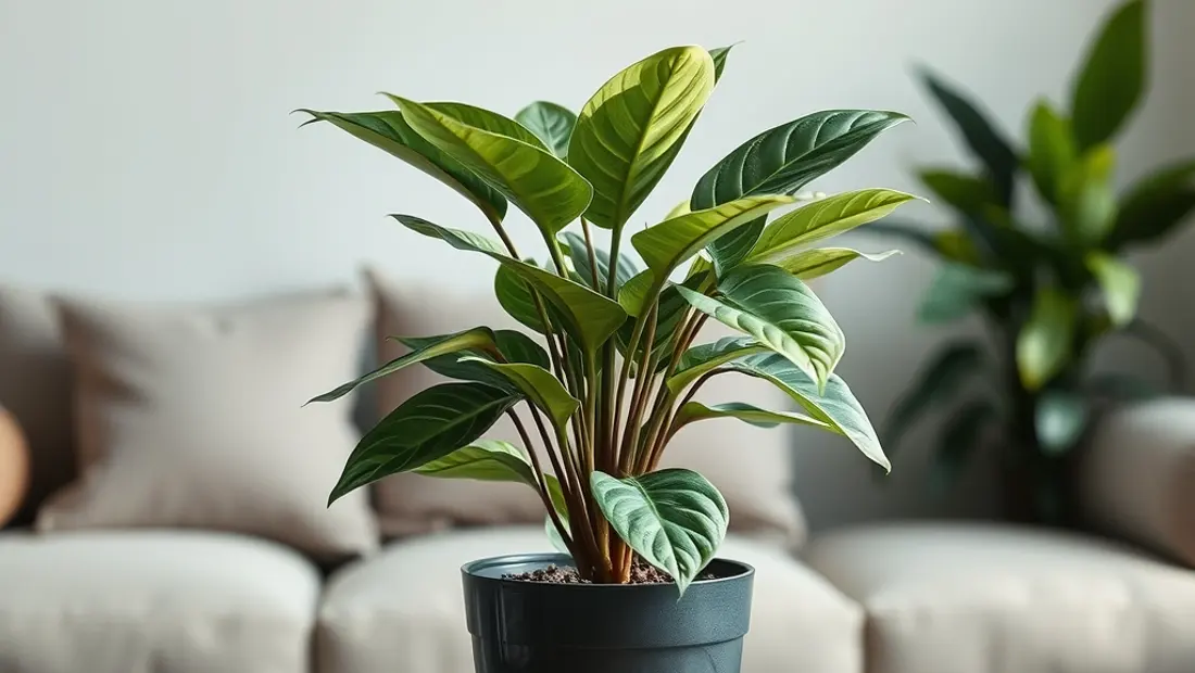 Planta maranta en un ambiente hogareño.