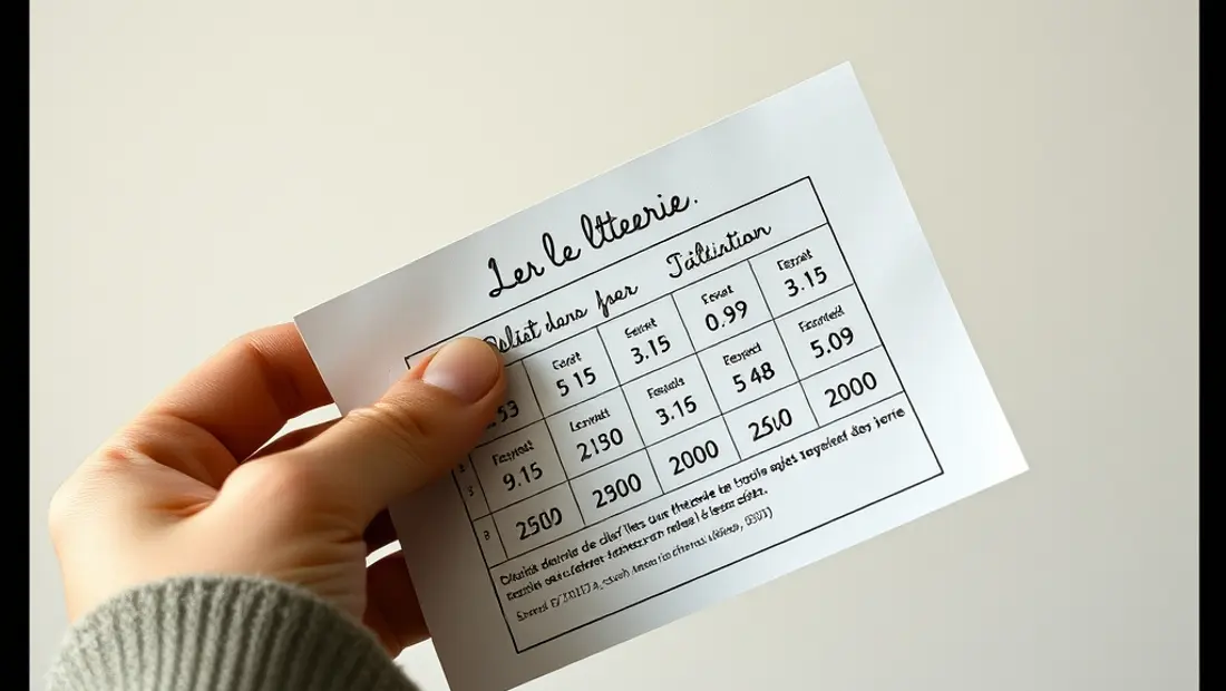 Une personne vérifie un billet de loterie.