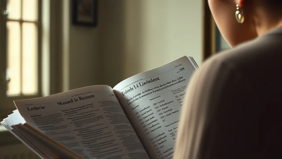 Persona mirando un diario con resultados de la lotería