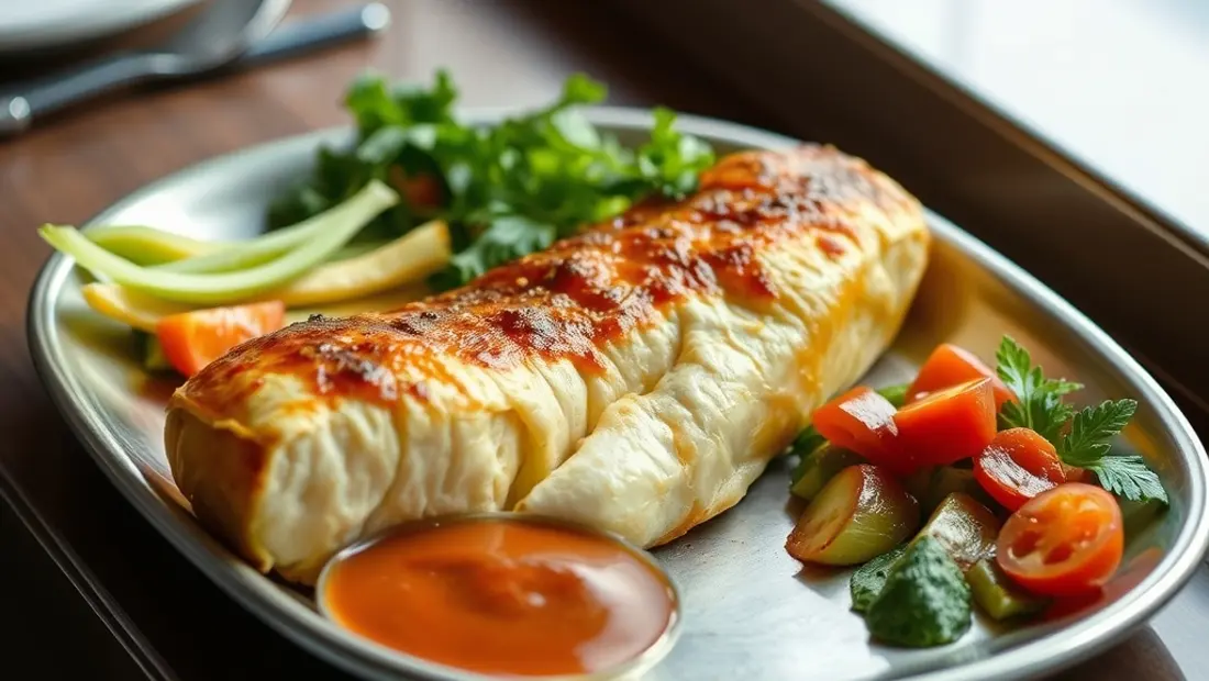 Costilla de Adán con verduras y salsa