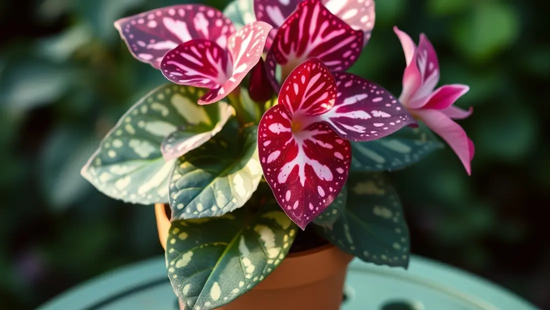 Begonia maculata en un jardín