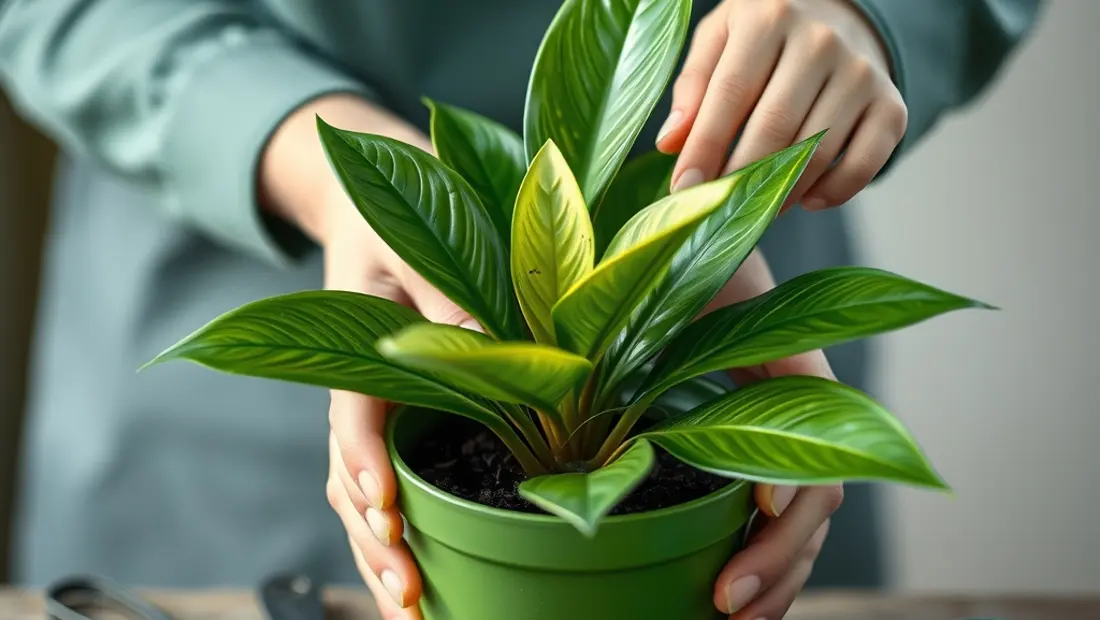 Persona cultivando orquídea en un ambiente de jardinería