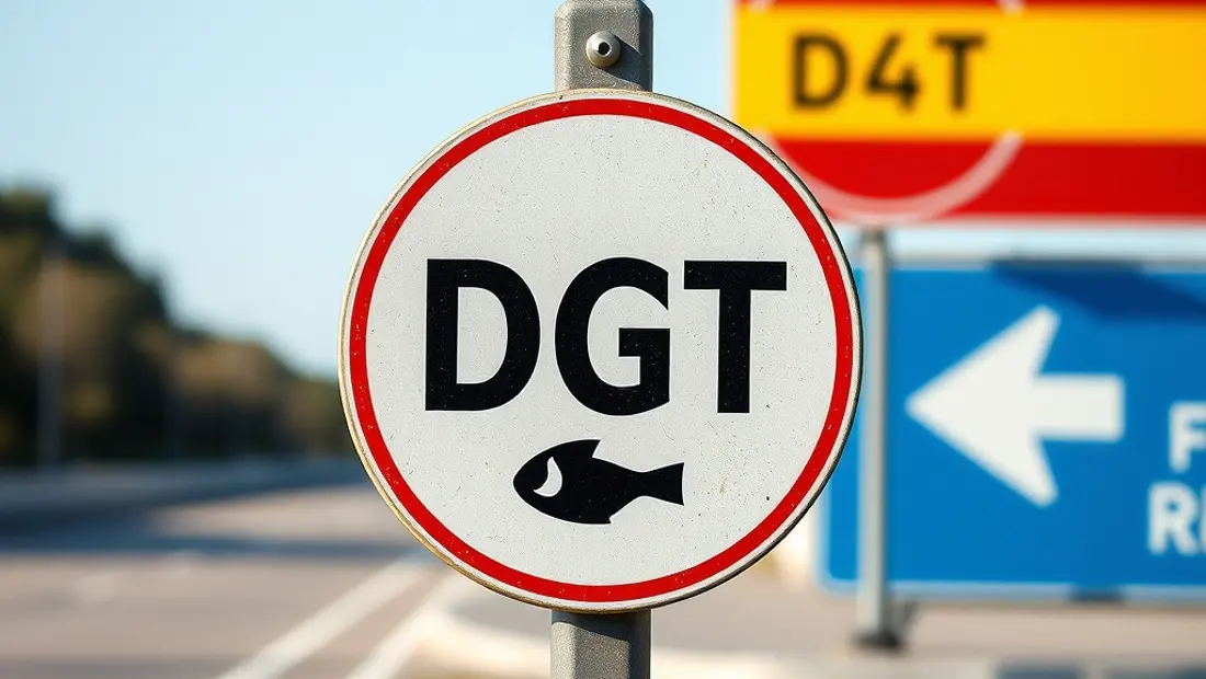 Plaque de signalisation routière avec DGT