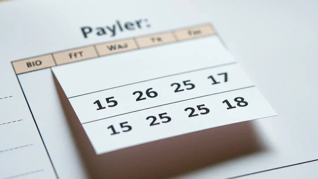 Día de pago en calendario
