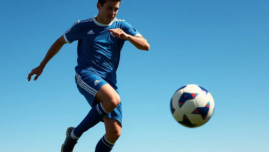 Jugador de fútbol con balón