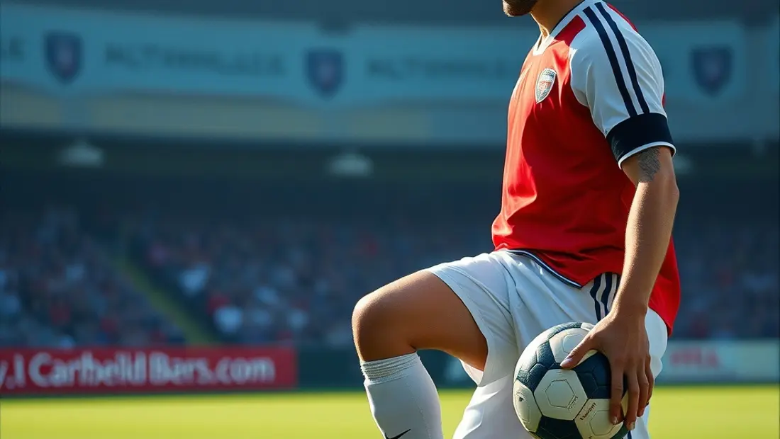 Jugador de fútbol preparándose para jugar