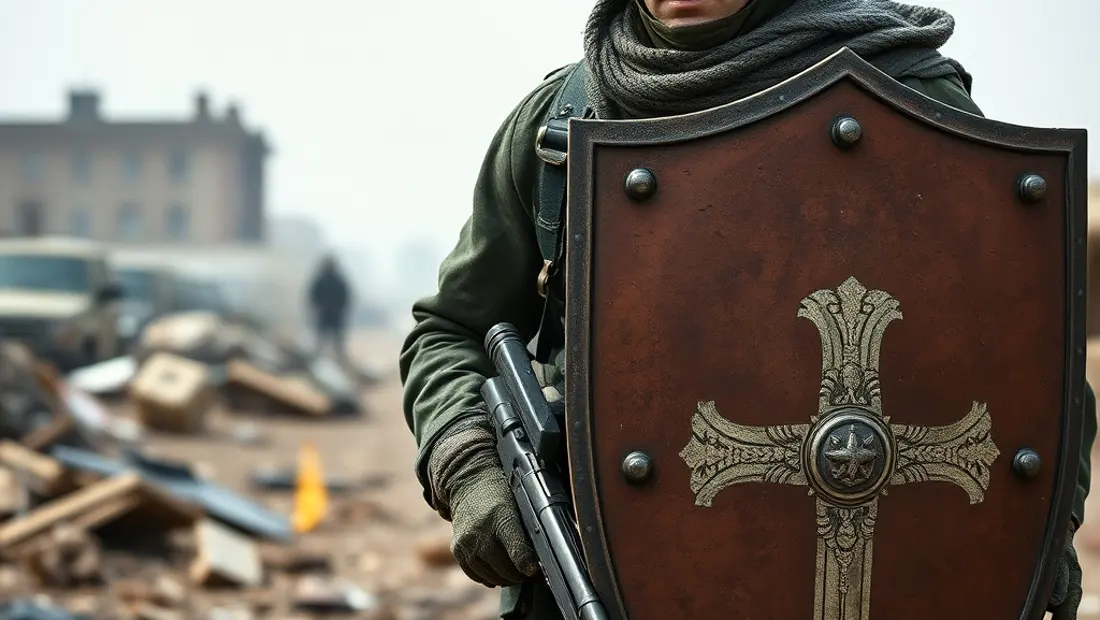 Soldado con escudo balístico en acción