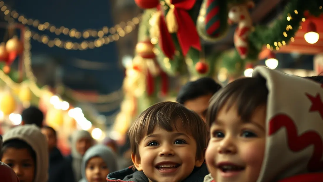 Nochebuena en un mercado de Navidad