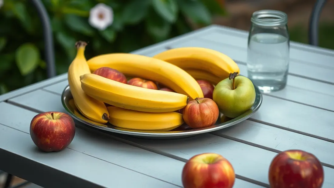 Fruits en un plato sin gluten.