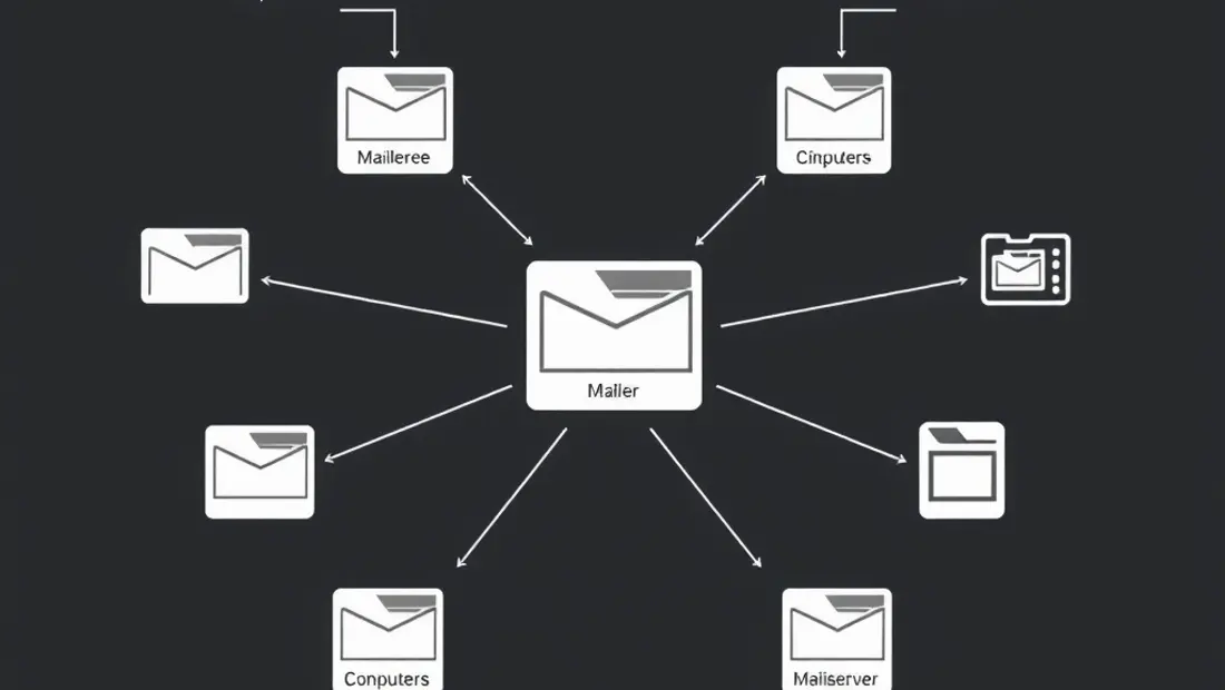 Diagrama de flujo mostrando la integración de correo electrónico con MAPI.