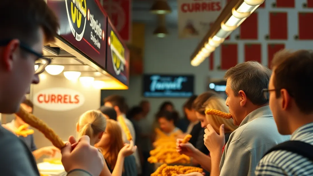 Una churrería animada con clientes y churros