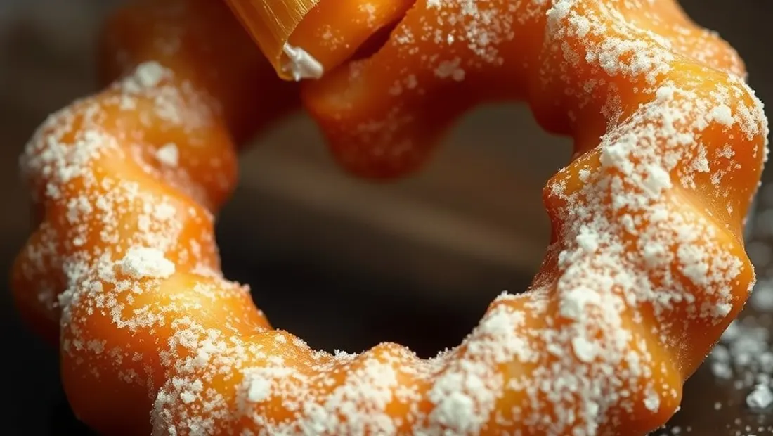 Un churro fresco con azúcar