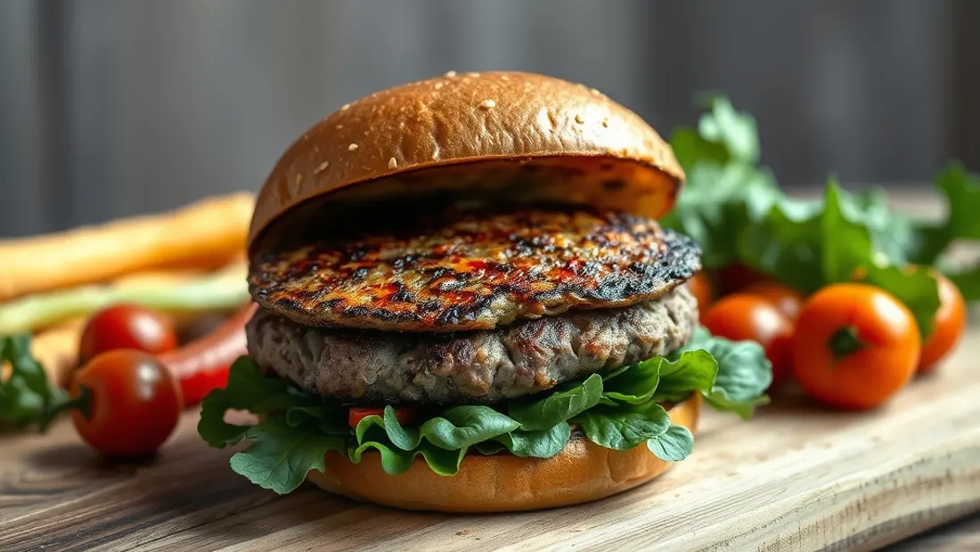 Hamburguesa lista para servir.