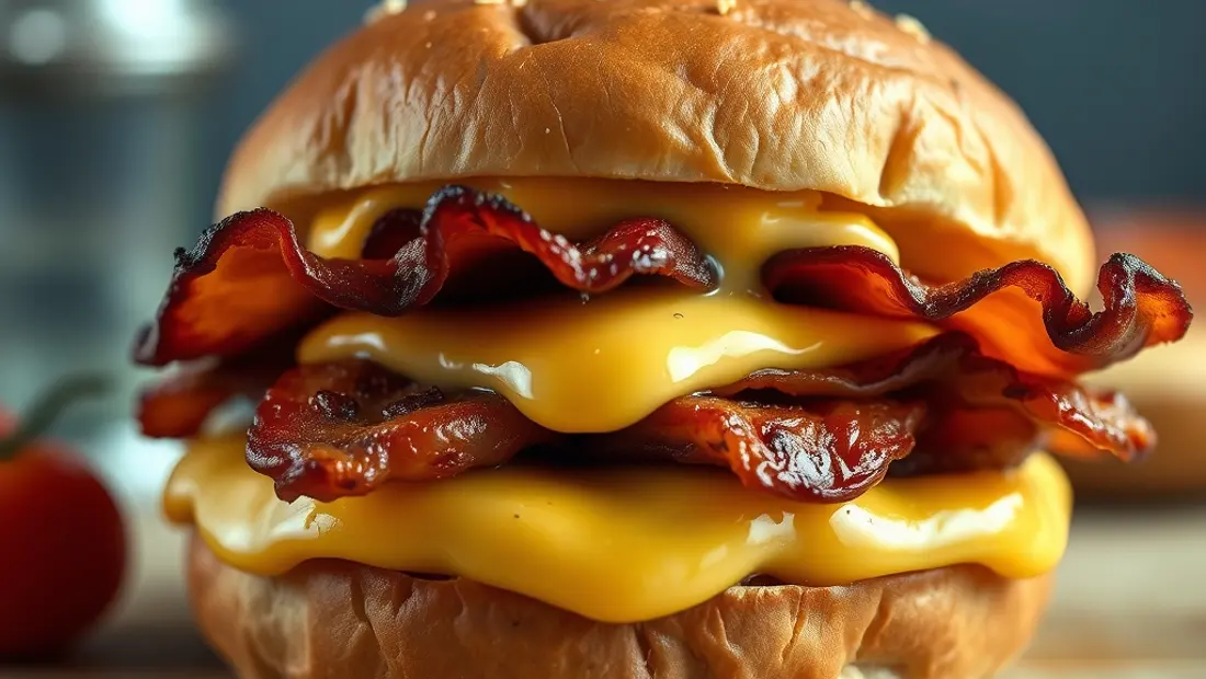 Detalles de una hamburguesa.