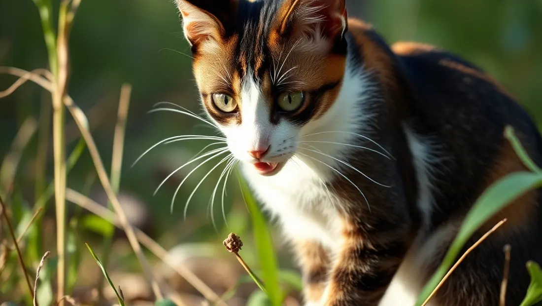 Gata tricolor en liberté
