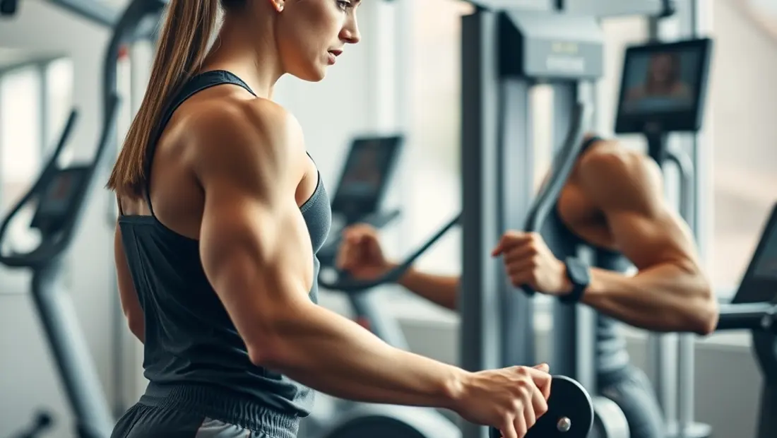Equipamiento de entrenamiento en un gimnasio