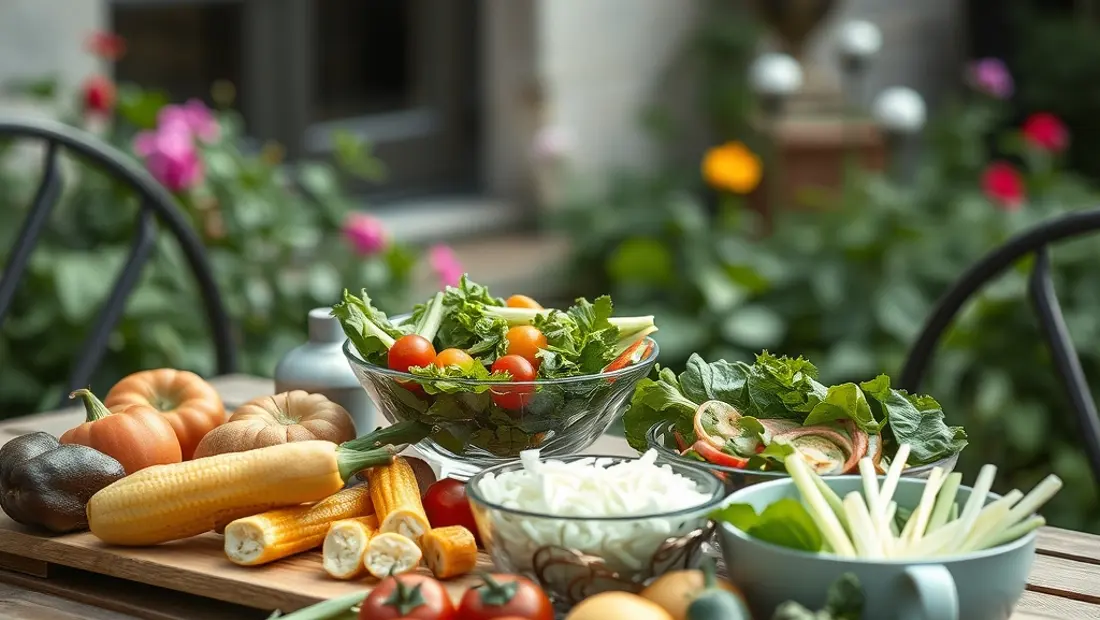 Comida saludable al aire libre.