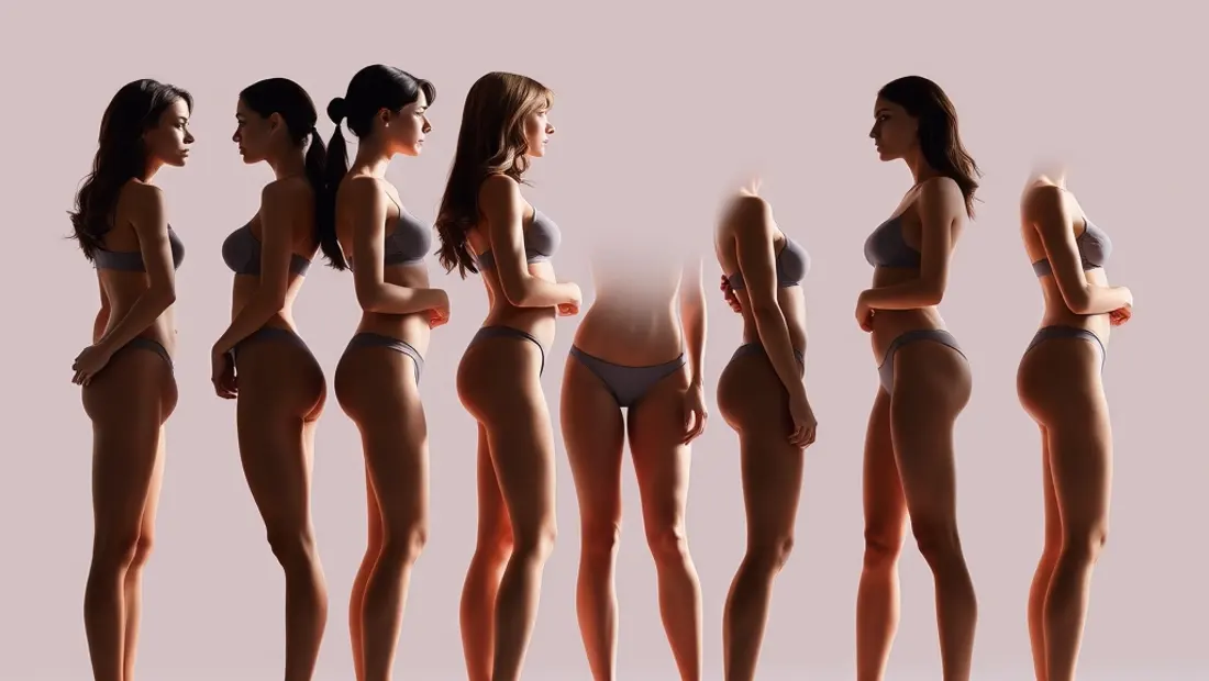 Tipos de cuerpos femeninos en un gráfico
