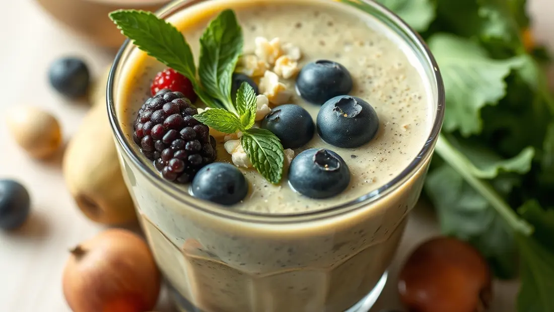 Smoothie con frutas y verduras
