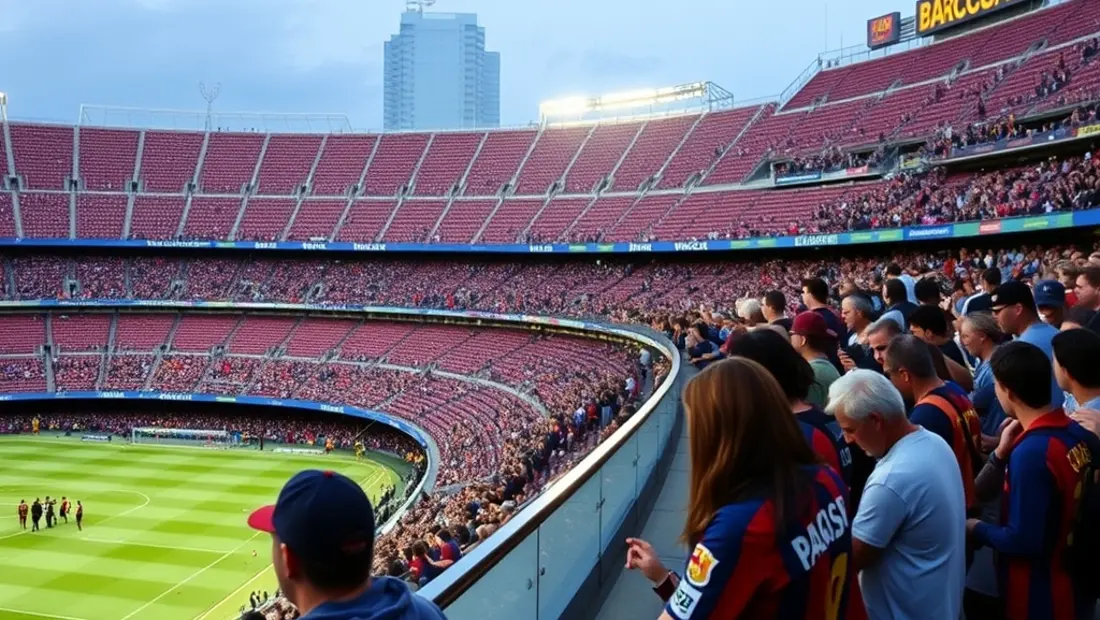 Stade de football avec des supporters