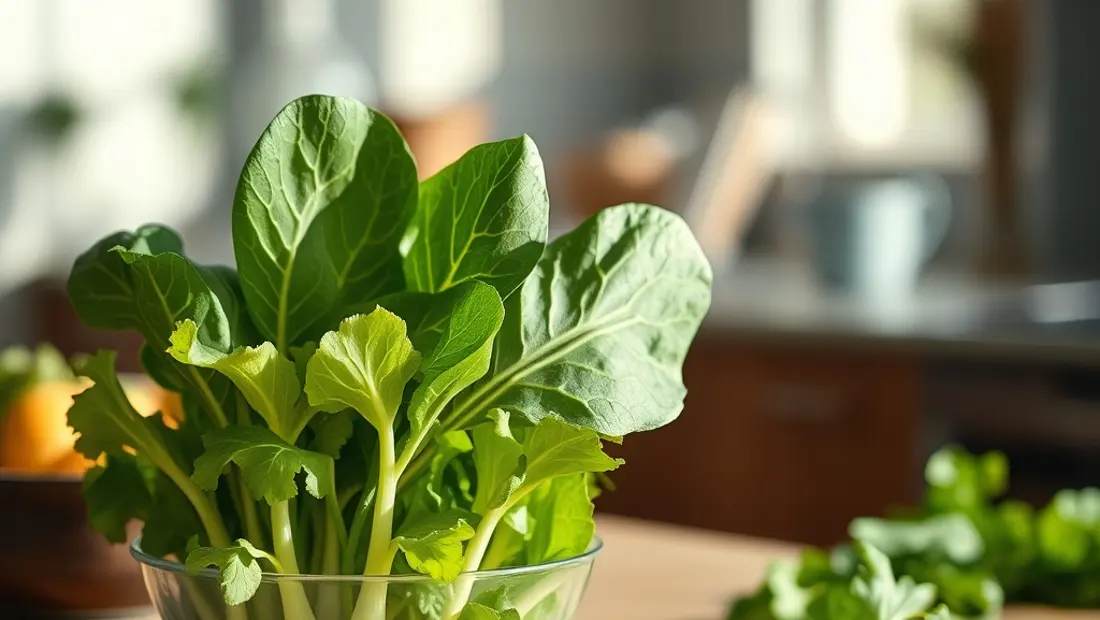 Salada de pak choi fresco