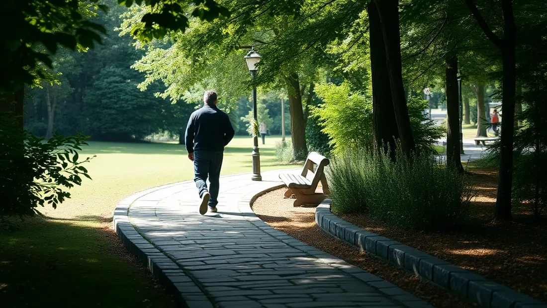 Visiteur dans un parc verdoyant