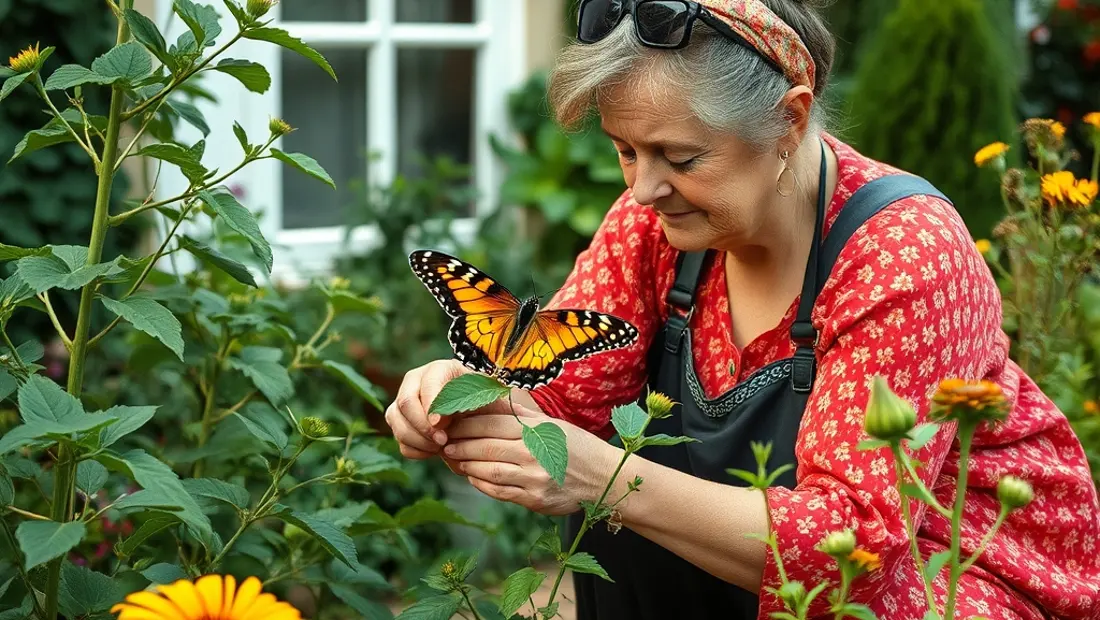 Persona cultivando una planta en el jardín