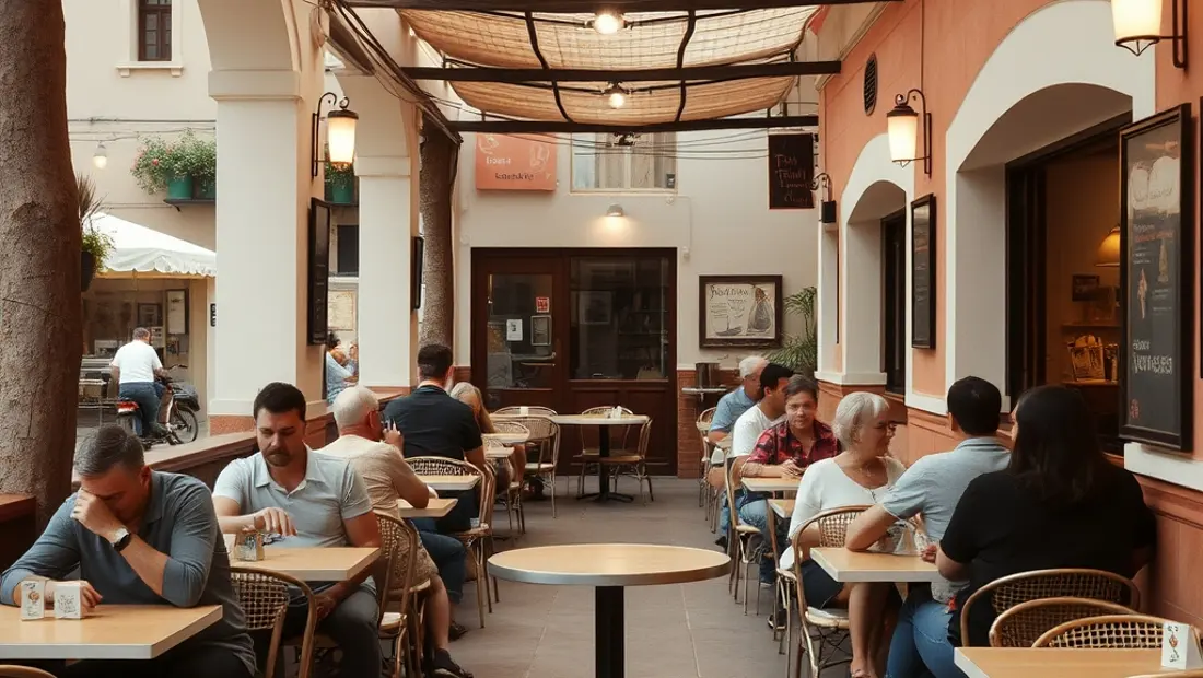 Exteriorio de la pollería con clientes