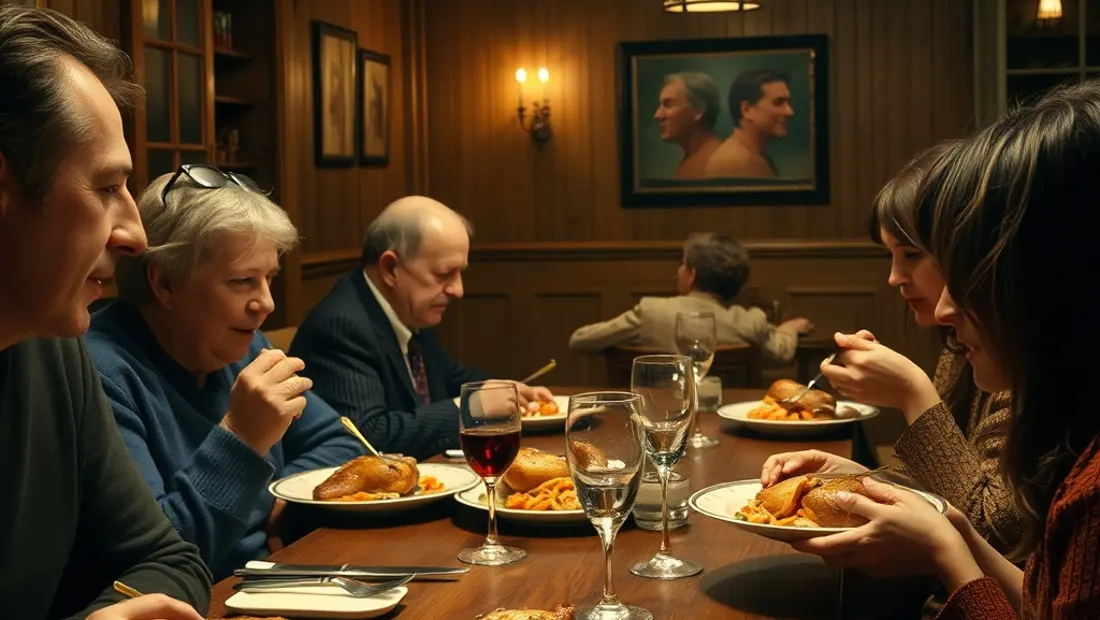 Persona disfrutando de un plato de pollo en un ambiente acogedor