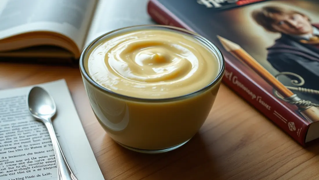 Pudding y libro de Harry Potter.