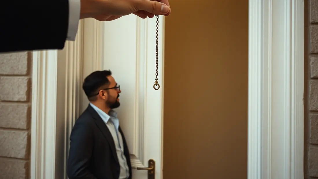 Locataire et propriétaire échangeant des clés.
