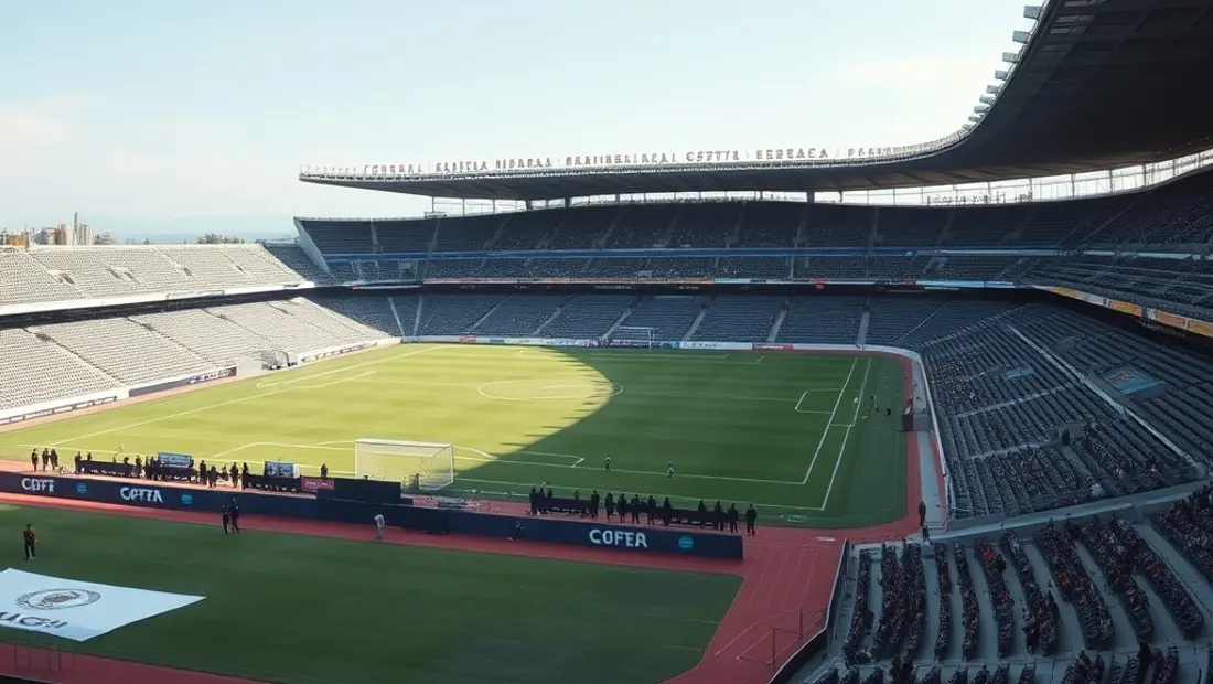 Estadio de fútbol con una gran tribuna