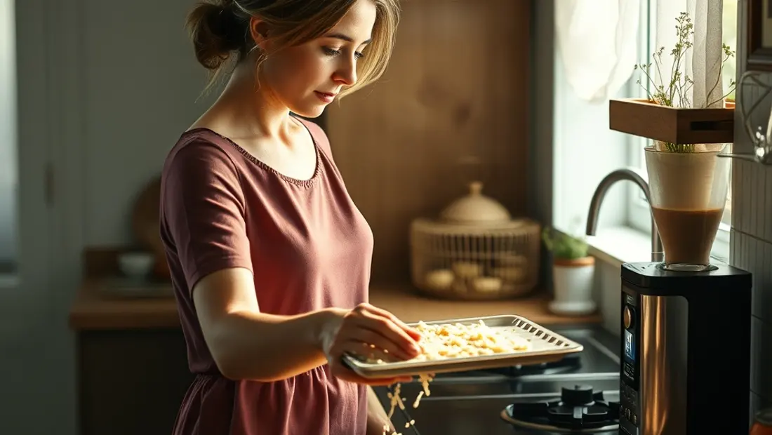 Una mujer en la cocina con salfumán seco