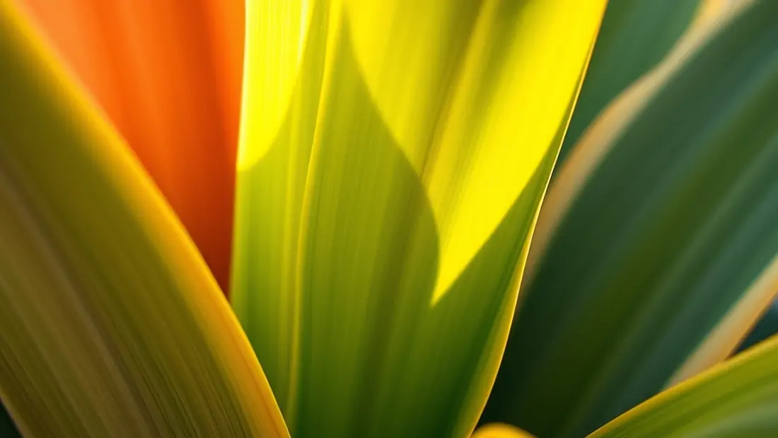 Folios de Sansevieria con manchas de luz solar