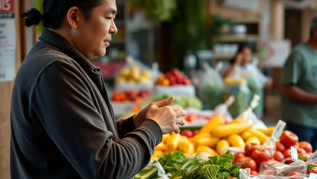Detalles de productos frescos en un kiosco