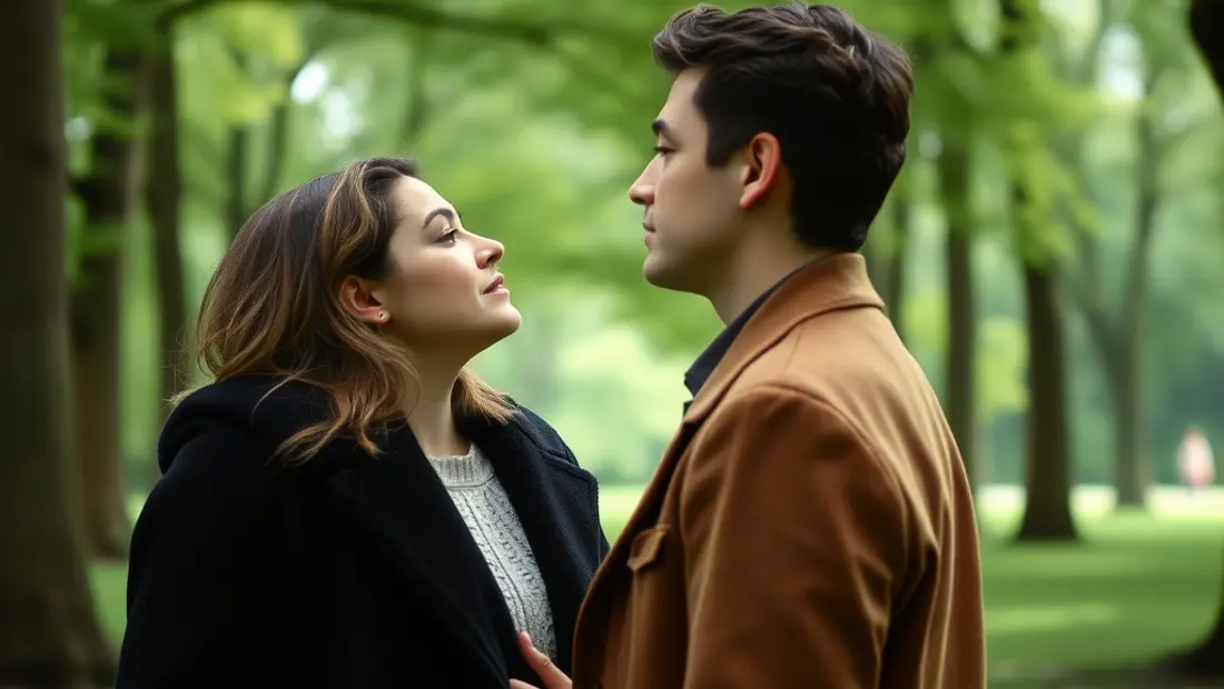 Une femme et un homme dans un parc