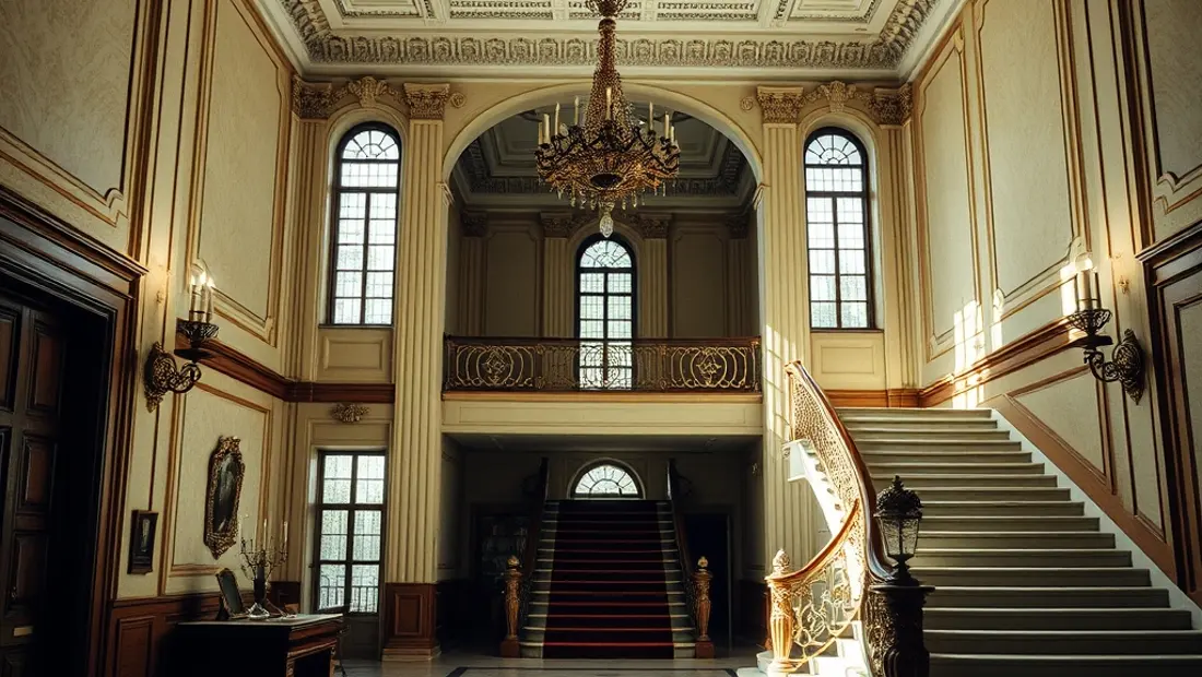 Intérieur d'un hôtel avec un grand hall