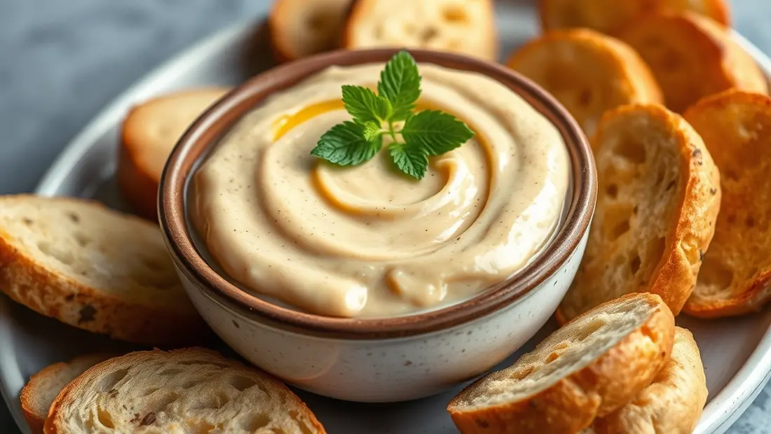 Sauce tahini sur crostini