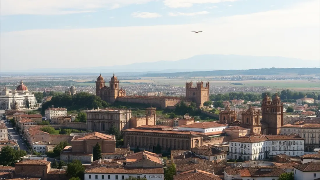 Vista de la ciudad de Ciudad Rodrigo desde el aire